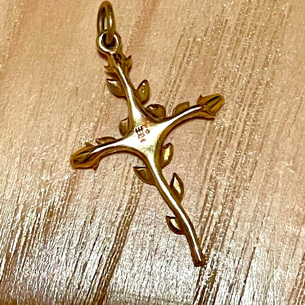 James Avery Rosebud Cross Gold - Picture 2 of 4